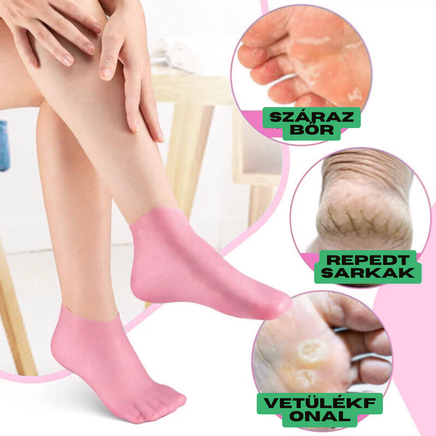 Hidratáló szilikonos lábápoló zokni (1+1 INGYEN)